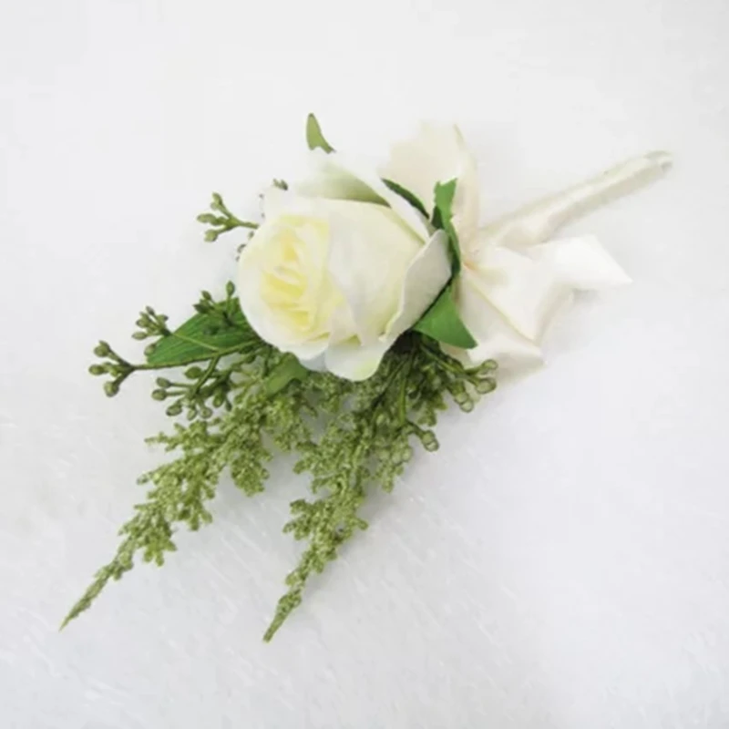 White Rose Corsage, White Rose Boutonnieres, Wedding Boutonniere