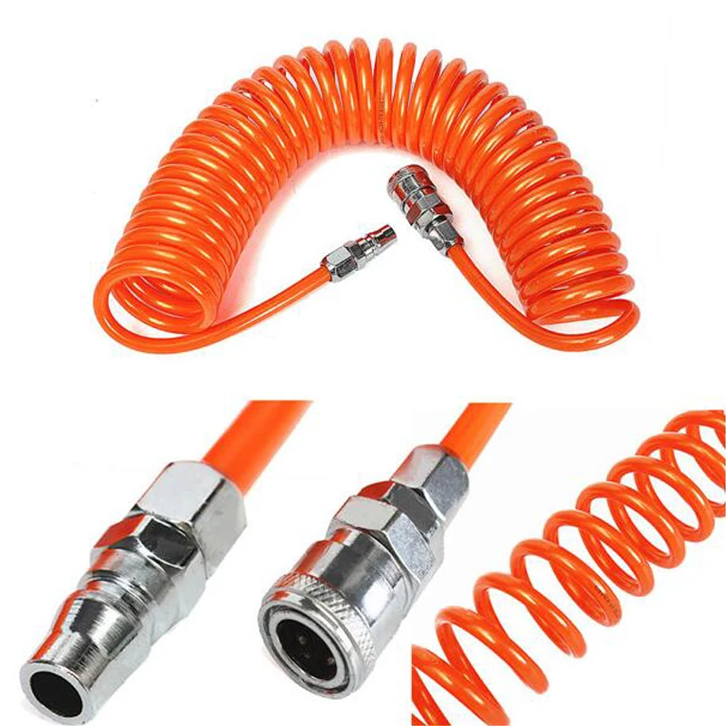 

6M/9M Polyurethane PU Air Compressor Hose Tube Flexible Air Tool With Connector PP20 Spring Spiral Pipe for Compressor Air Tool