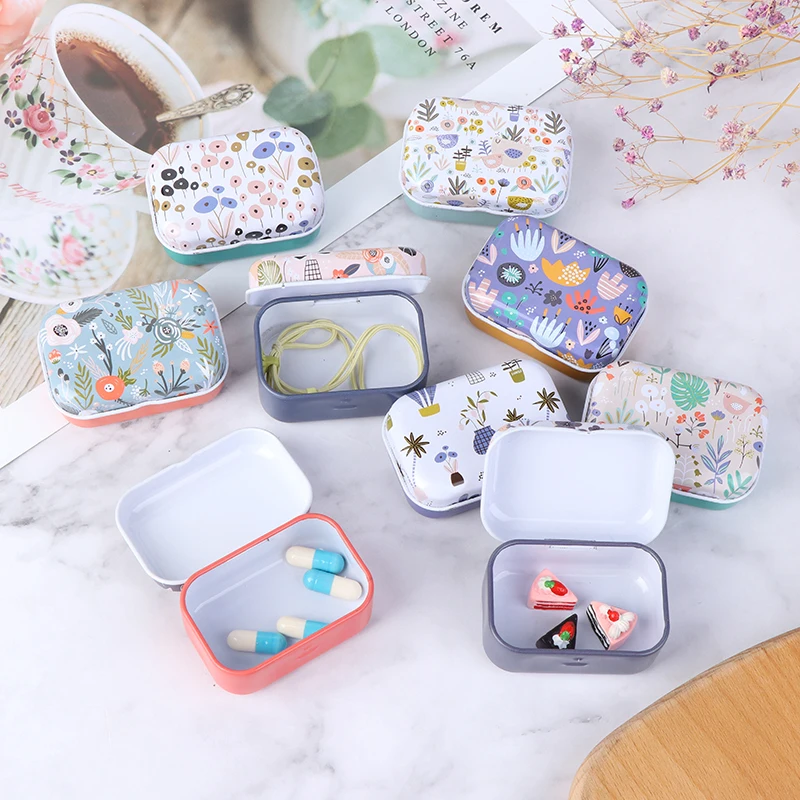 1 PC Mini Tin Metal Box Sealed Jar Packing Boxes Jewelry Candy Box Small Storage Cans Coin Earrings Headphones Gift Box Random