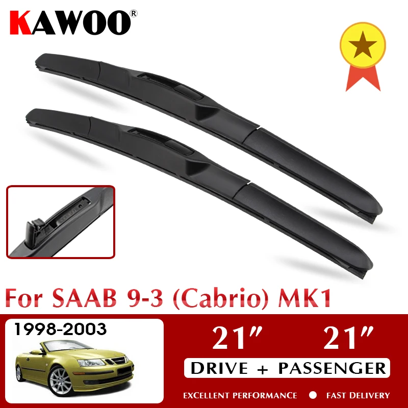 

KAWOO Wiper Car Wiper Blades For SAAB 9-3 (Cabrio) MK1 1998-2003 Windshield Windscreen Front Window Accessories 21"+21" LHD RHD