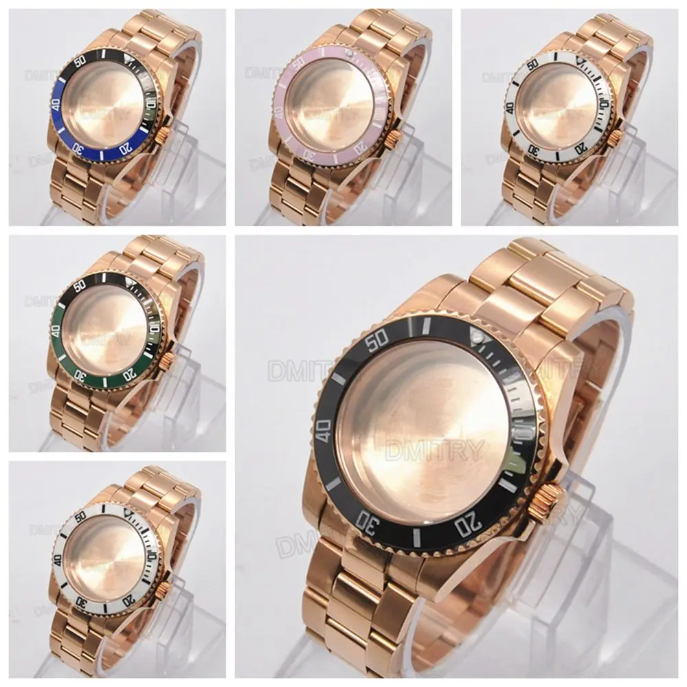 

Corgeut 40mm gold PVD Case Sapphire Glass Ceramic Bezel Fit ETA2836 NH35 NH36 Mingzhu DG2813 3804 Miyota8205 8215 821A movement