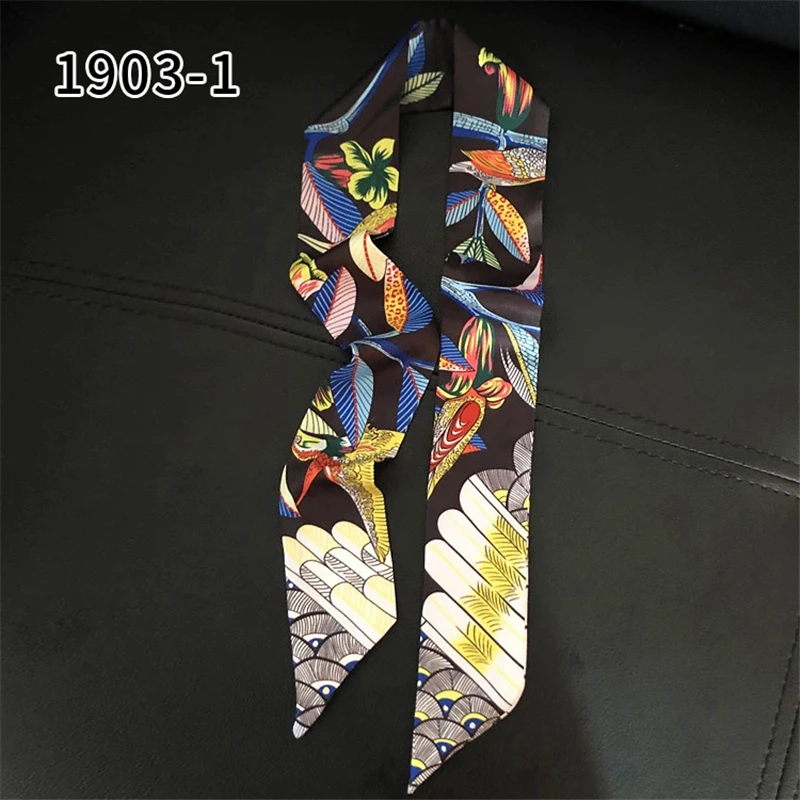 Bufanda de seda pequeña para mujer, accesorios para el cabello, Asa de bolso, banda para el pelo, Foulard de moda, nuevo diseño