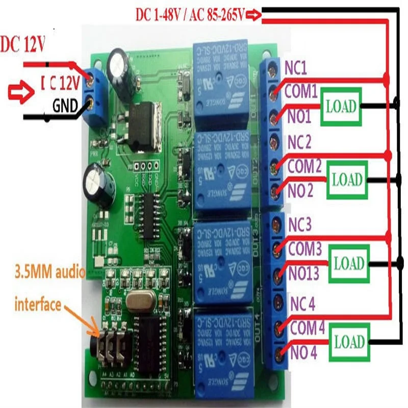 DC 12V DTMF MT8870 Phone Voice Decoder Control Momentary Toggle Latch Delay Timer Multifunction Relay Remote Switch Module