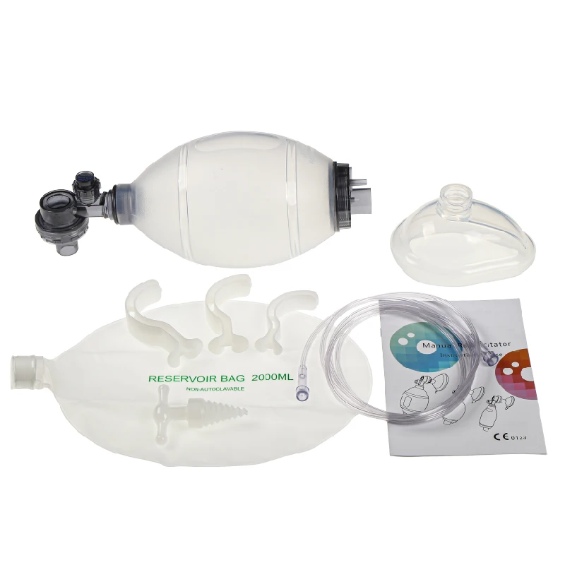 Canack Silicone Manual Resuscitator Reusable Medical Grade Silicone Oxygen Bag Manual Resuscitator For Children Adult