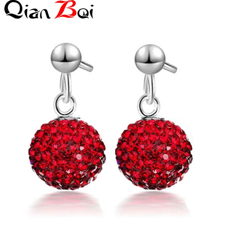 QianBei New Arrival Fashion Crystal Ball Earrings High Quality Earrings For Woman Party Wedding Jewelry Female