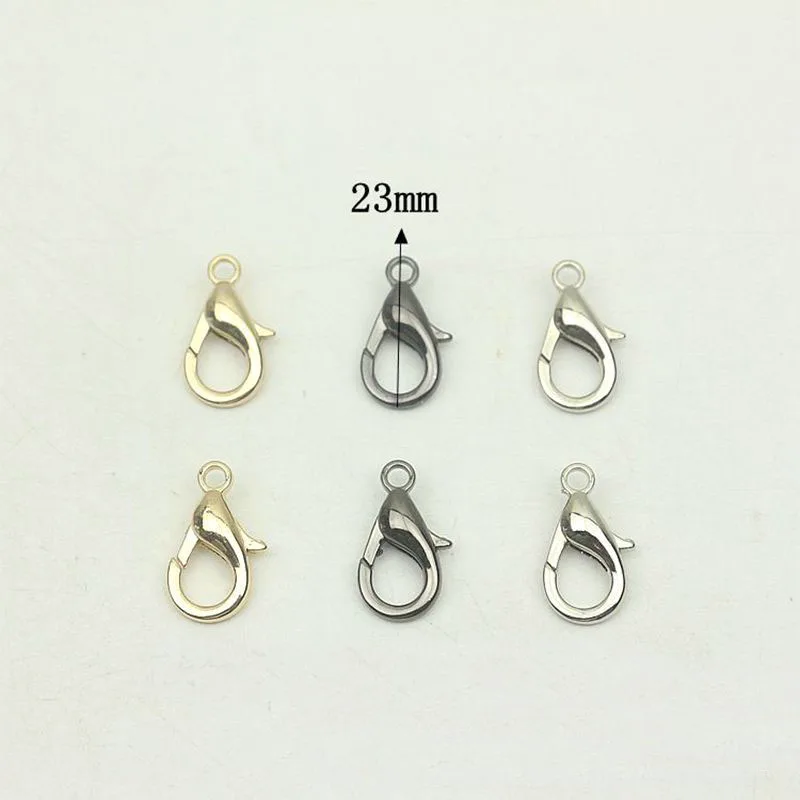 50pcs 23mm Mini Lobster Clasp DIY Bracelets Necklaces Hooks Key Chain Closure Clisp Findings Accessories for Jewelry Making