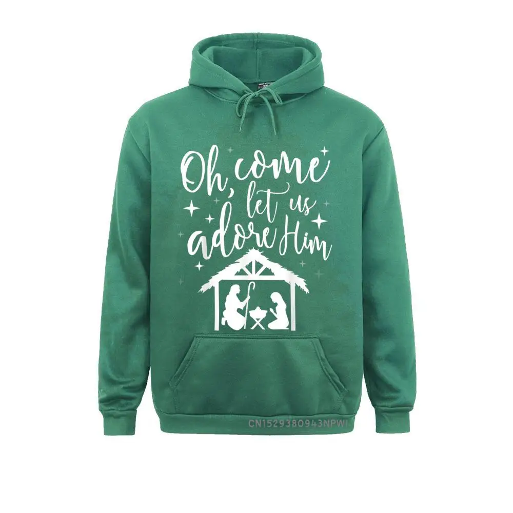 Come Let Us Adore Him Christmas Jesus Nativity Hoodie For Men Print Sweatshirts Moto Biker Sportswears Long Sleeve