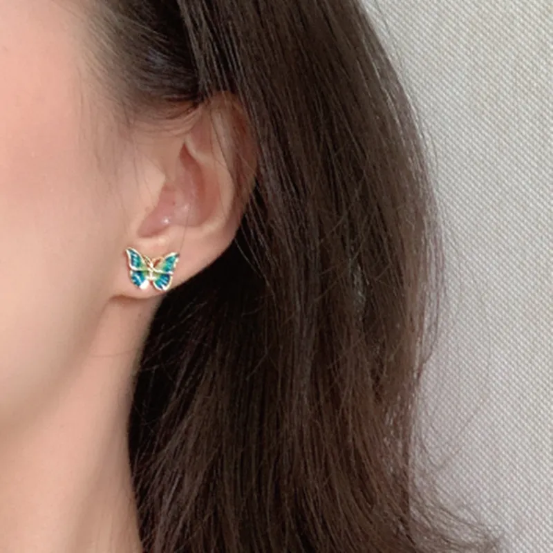 شخصية الموضة الأقراط فراشة جميلة purwalk المينا جميلة جميلة أقراط للنساء موضة سبيكة مجوهرات الإكسسوارات