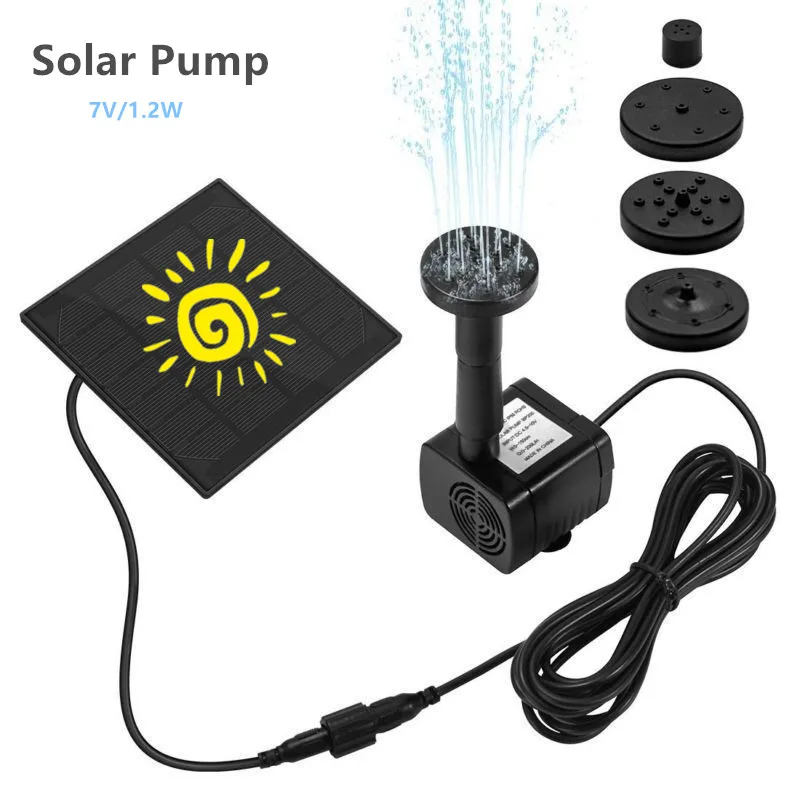 

Solar Pump 7V/1.2W Panel Powered Water Circulation Solar Fountain Watering Pump Submersibles Pumps Garden Pool Aquarium 43%OFF