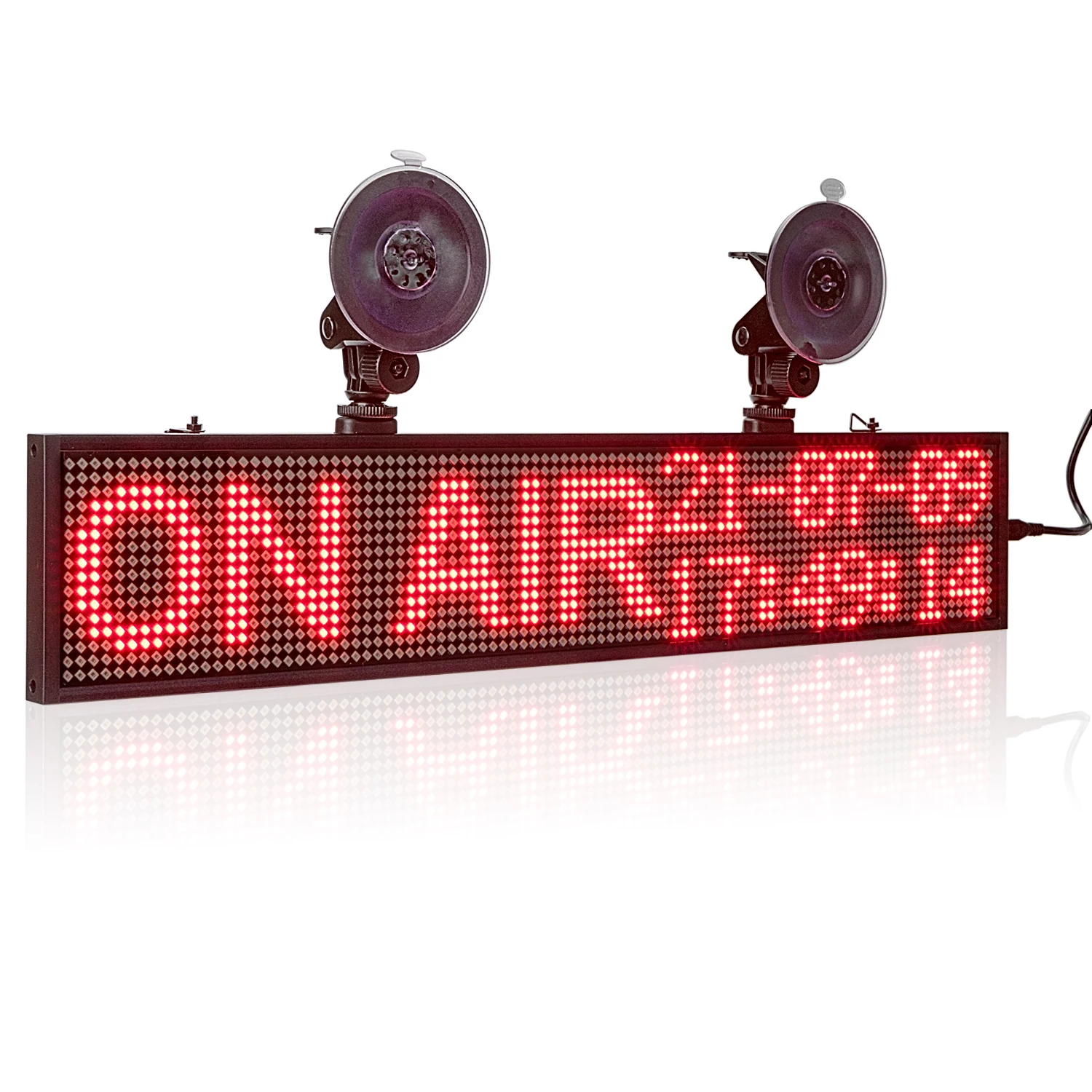 12V Vehicle LED Display Screen Indoor Wireless APP Programmable Scrolling Red Message Car Board P5MM SMD Multi-language 50cm