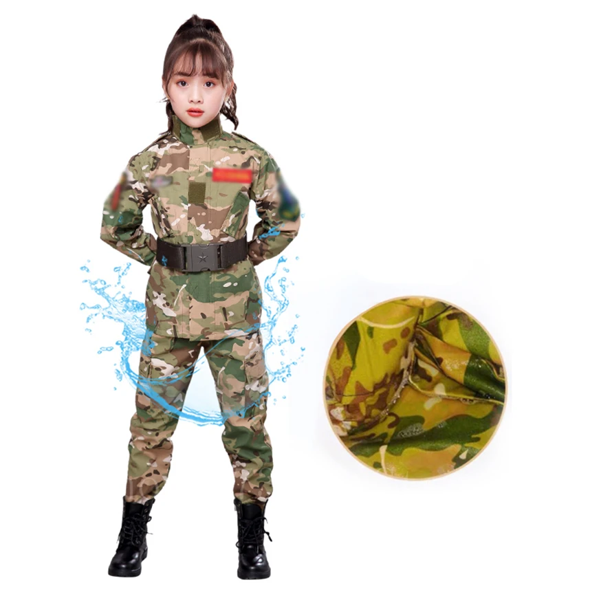 Uniforme de camuflaje para exteriores para niños, traje CP de combate táctico, conjunto de ropa de entrenamiento Militar para Airsoft de seguridad, 2024