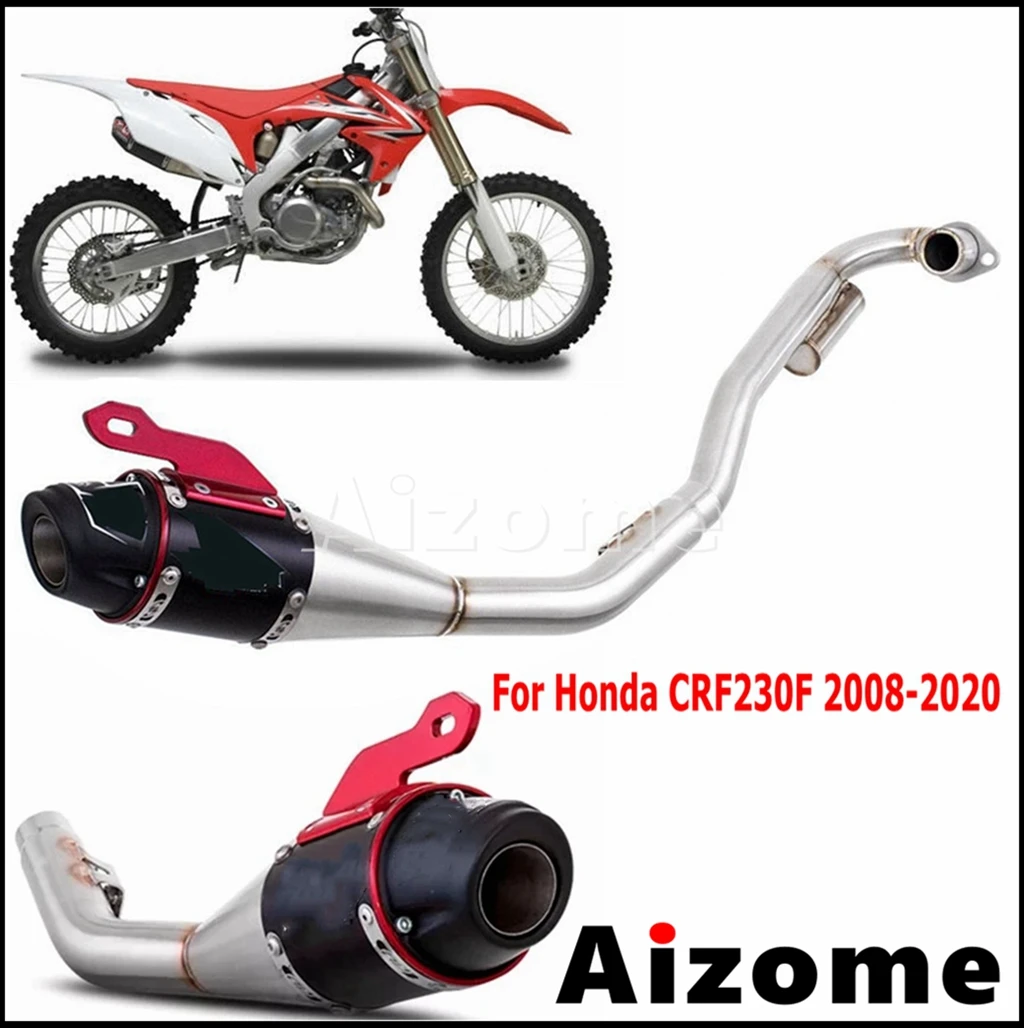 

8 Colors Motorcycle Exhaust Full System Complete Aluminum Muffler Pipe For Honda CRF 230F 2008-2020 Dirt Pit Bike Motocross New