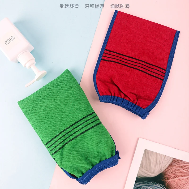 1Pc Bath Towel Artifact Shower Spa Two-sided Bath Glove Body Cleaning Scrub Mitt Rub Dead Skin Removal Body Scrub