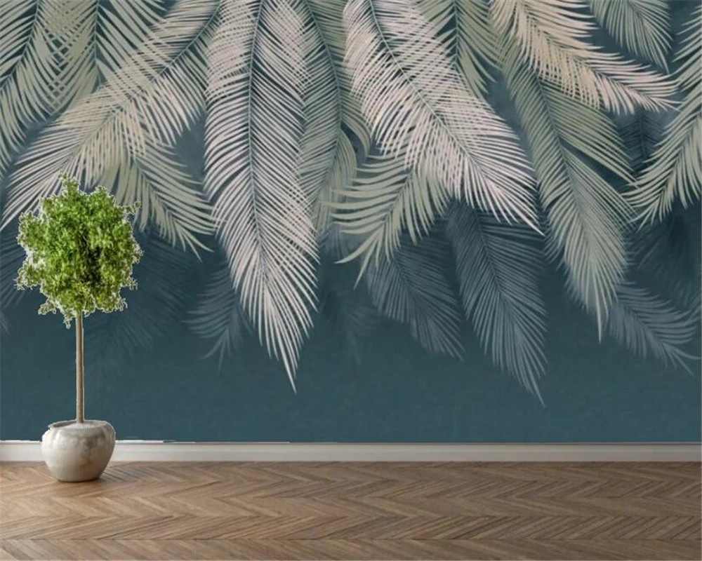 

Custom Wallpaper Photo Rain Forest Leaf Background Mural Home Decoration Living Room Bedroom murals 3d wallpaper