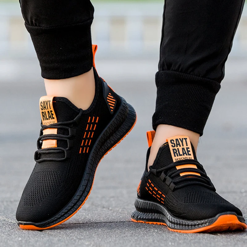 Giày Thời Trang Nam Lưu Hóa Giày Lưới Thoáng Khí Nam Huấn Luyện Nhẹ Giày Casual Nam Đen Footware Tenis Masculino