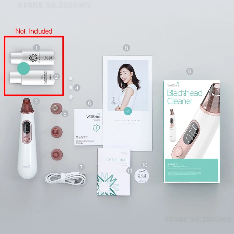 Youpin Wellskins Electric Blackhead Cleaner Vacuum Suction Facial SPA Facial Care Tools Deep Pore Cleanser Acne Pimple Removal