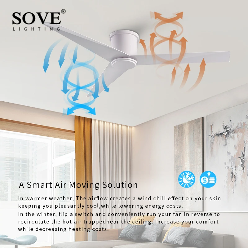 Modern Low Floor Ceiling Fan Without Lights For Living Aluminum Blade Dc Fan With Remote Control No Light Ventilador De Techo