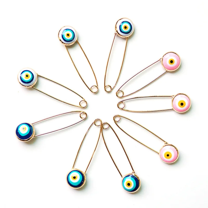 

Blue eye jewelry gold brooch simple pin Turkey eye brooch buckle clip fashion jewelry men and women