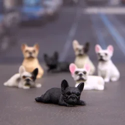 Kawaii French Bulldog Modern Figurine Desk Car Ornaments Q Version Cute Model Miniatures Children Toys Home Decor Souvenir Gift