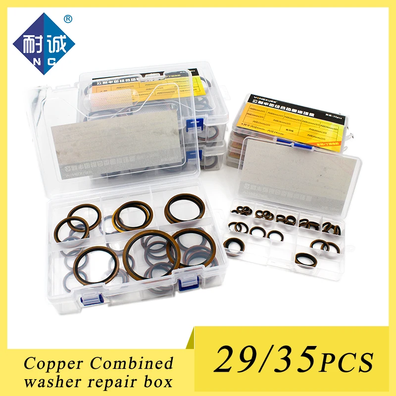 Washer M6/M8/M10/M12/M14/M16/M18/M20/M22~M60mm Bonded Washer Metal Rubber Oil Drain Plug Gasket Sealing O Ring Assortment Set