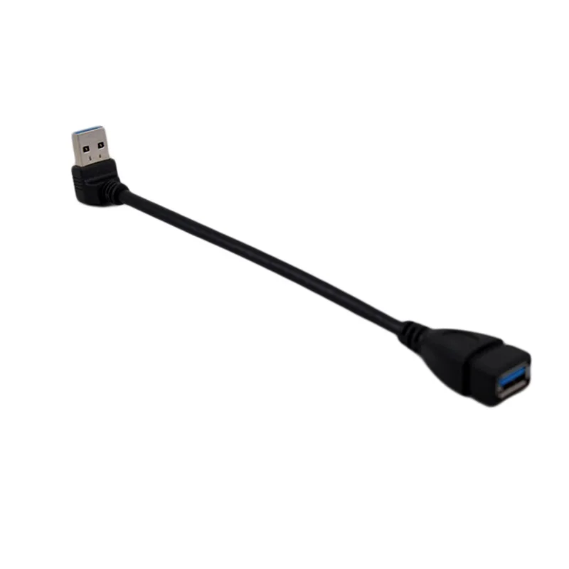 Cabo adaptador de 90 graus usb 3.0 a macho para fêmea, extensor de ângulo, usb, sincronização de dados, cabos de carregamento à