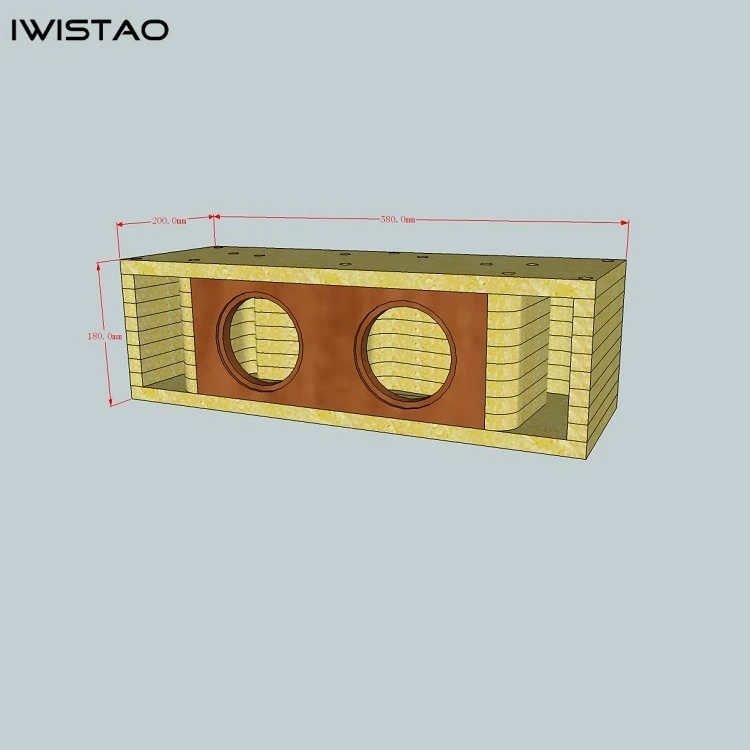 IWistao-Alto-falante HiFi de gama completa, Kits de gabinete vazio, alto-falante central, estrutura do labirinto MDF, tubo Amp, 3-4 ", 1 Pc