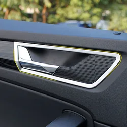 4PCS Auto Inner Door Bowl Frame Decorate Sequins Trim Stickers For Skoda Karoq Kodiaq 2017-2021 Interior Styling Car Accessories