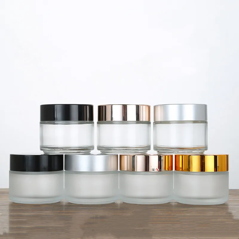 

100g Clear/Frosted Glass Refillable Ointment Bottles Empty Cosmetic Jar Gel Pot Eye Shadow Face Cream Container