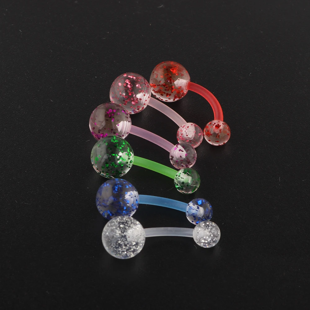 

TIANCIFBYJS Wholesale Lot 200/600pcs 14G Navel Button Rings Glitter Acrylic Belly Barbells Ear Helix Piercing Tragus Cartilage