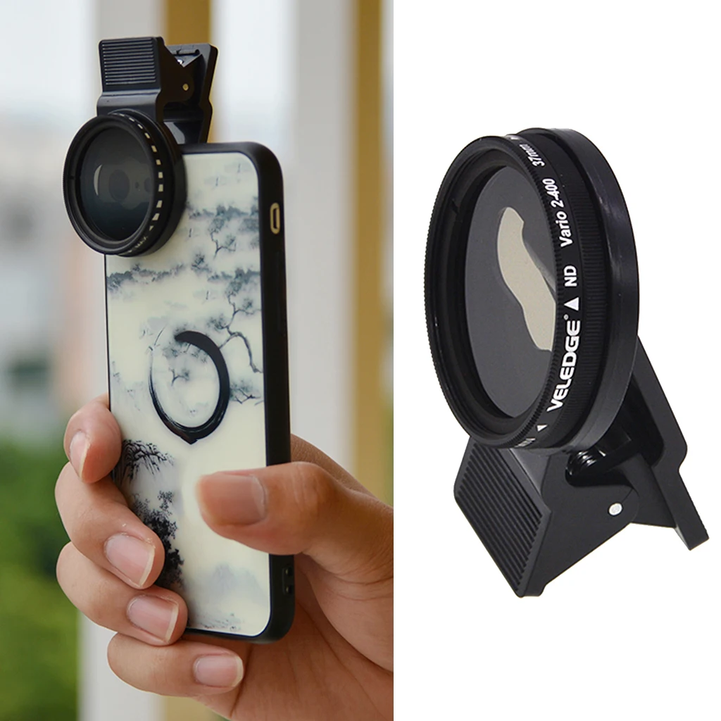 37mm Clip-on ND 2-400 Cellphone Camera Lens Filter Kit with Clip for Samsung HTC Motorola iPad and Other Smartphones