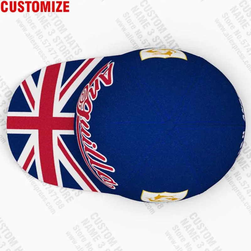 Anguilla Baseball Cap Free 3d Custom Name Number Team Logo Ai Hats Eels Aia Anguillan Travel Britain Nation Island Flag Headgear