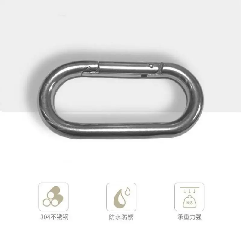 4PCS M5-M10 Marine Grade 316 Stainless Steel OVAL SHAPE Spring Snap Hook Carabiner Quick Link Lock Ring