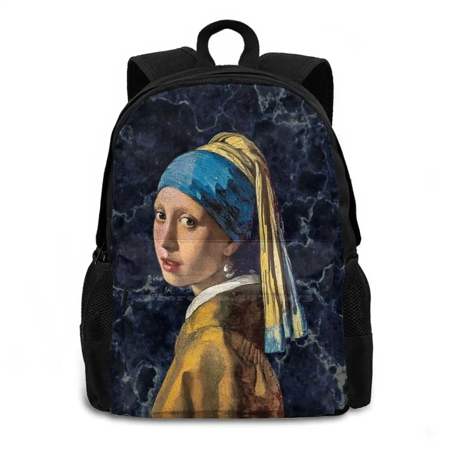 Girl With A Pearl Earring School Bag Big Capacity Backpack Laptop 15 Inch Quadro Opera Darte Perla Ragazza Girl With A Pearl