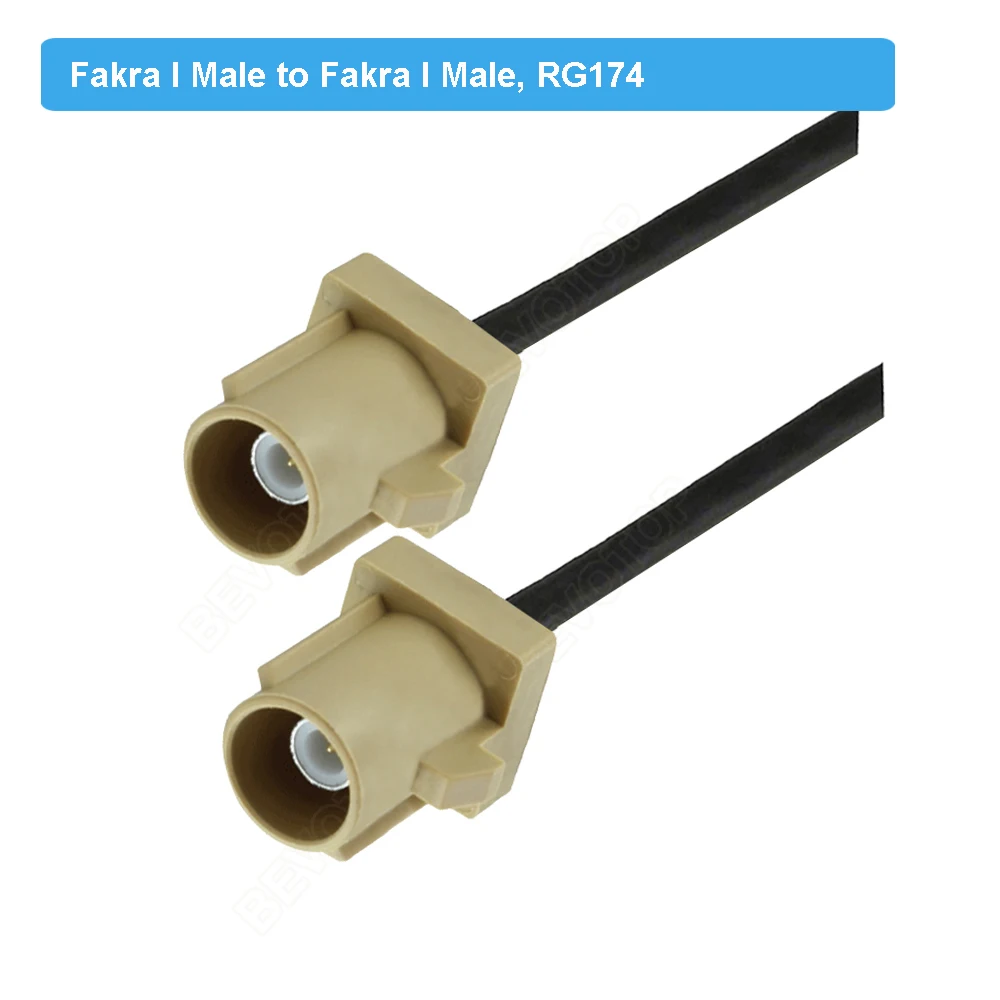 Beżowy Fakra I kabel RAL 1001 męski żeński RG174 Pigtail RF koncentryczny przedłużacz samochodowy Bluetooth Adapter 15CM 50CM 1 M 2M 5M 7M 10M