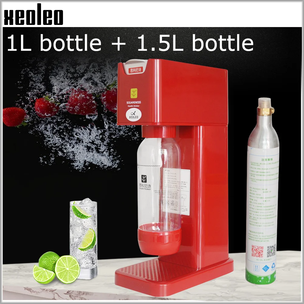 XEOLEO Soda Water machine Soda maker Expert Bubble generator Machine DIY Bubble drink Bubble water maker 1L+1.5L Black/White/Red