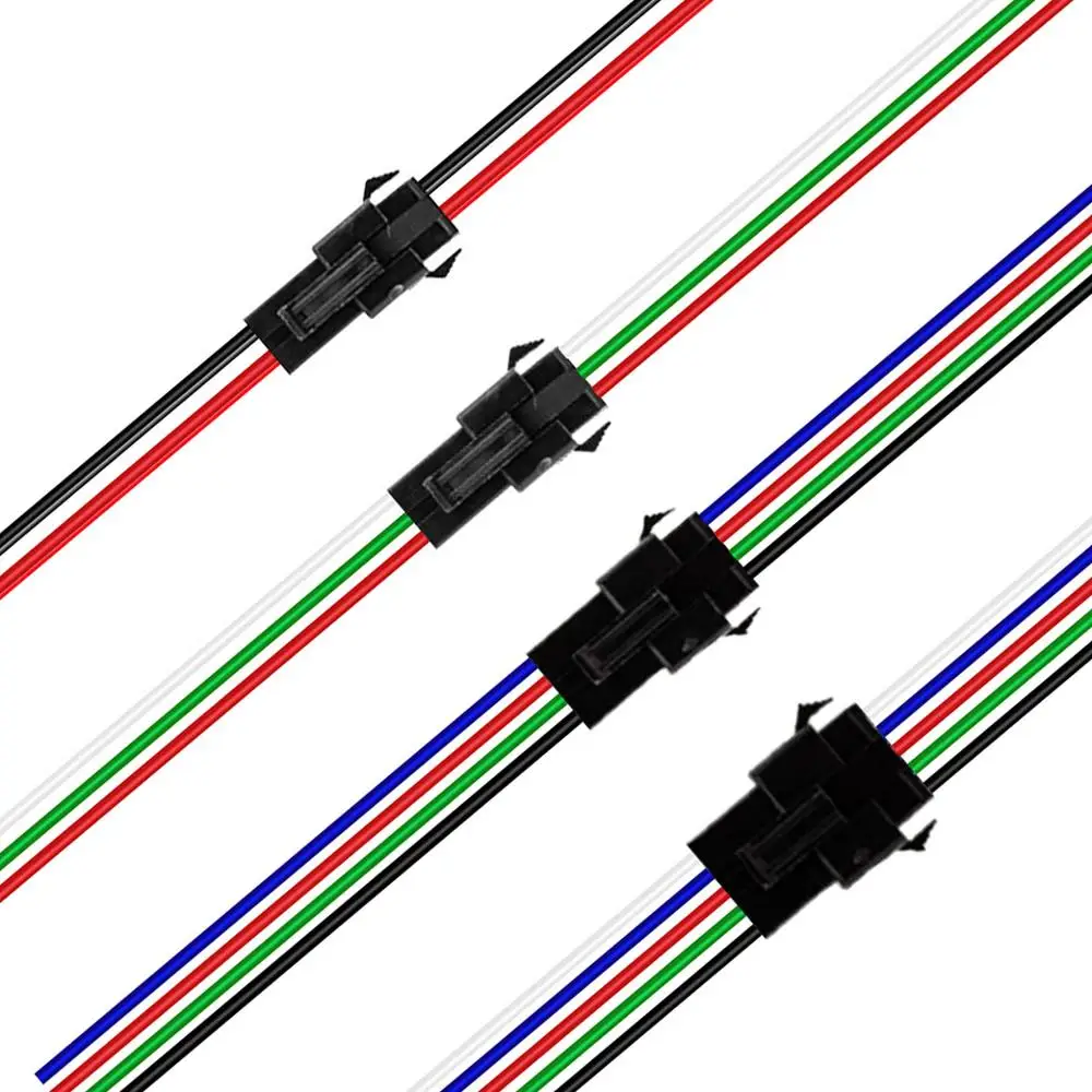 JST Connector Male And Female 15cm 10-100 pairs 2pin/3pin/4pin/5pin for 5050/3528 WS2812B/WS2811 LED Strip