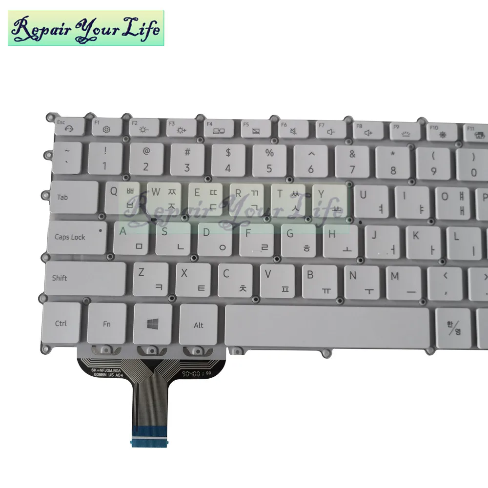 US KR Backlit keyboard for Samsung 930SBE K01 Notebook 9 Pen 13.3 NP930SBE-K01 English Korean blue white keyboards original new