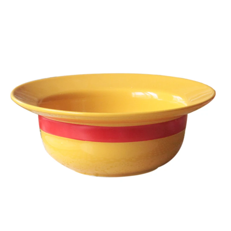Creative Straw Hat Bowl Instant Noodle Bowl Ceramic Soup Bowl Spot Fans Gift or Cat Pet Props
