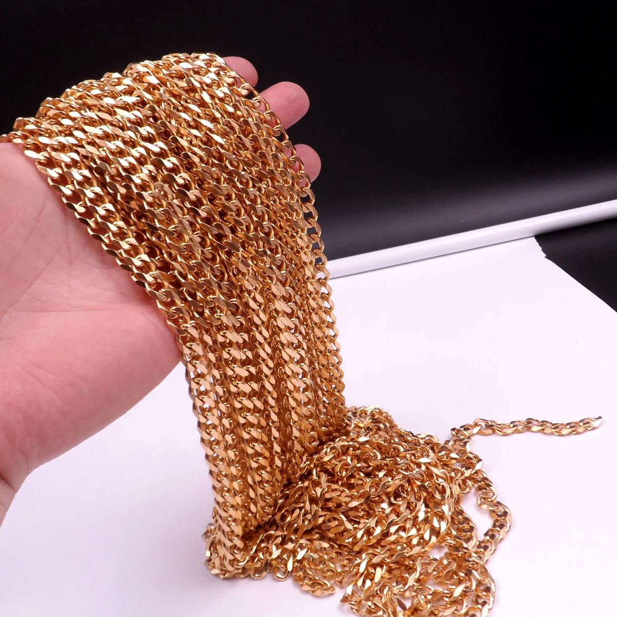 5 meter Lot Fashion 5mm AND 8mm Curb Link Chain Stainless Steel Jewelry Findings Chain DIY Marking