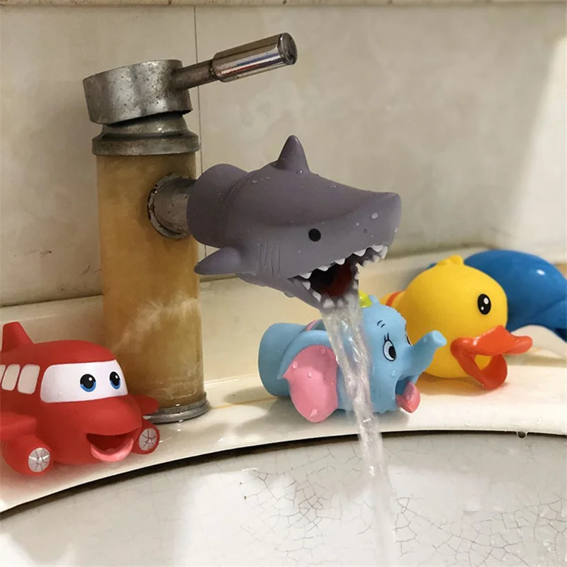 Cute Animal Faucet Extender Kids Children Help Washing Hands Sink Water Tap Extender Splash-proof Spout Extension Kids Bath Toys