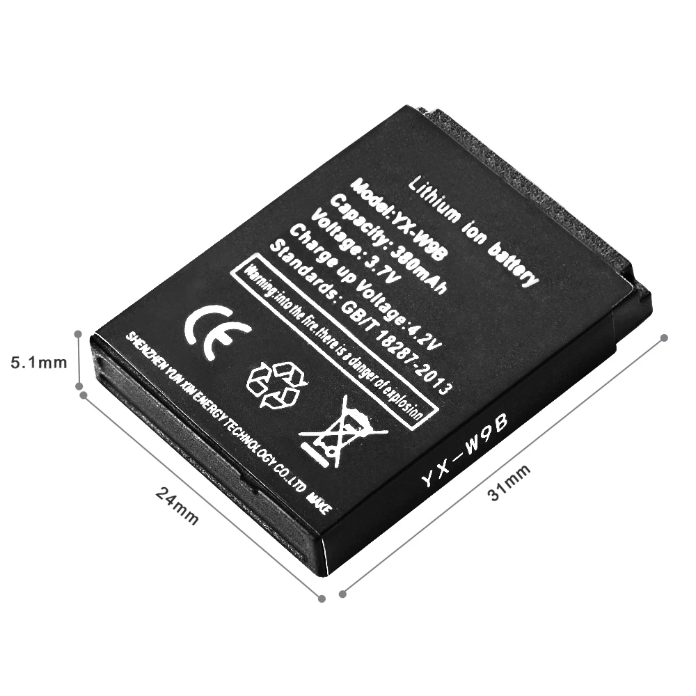 3.7V 380mAh SmartWatch Bateria do DZ09 akumulator litowo-polimerowy do KSW-S6 Bateria zapasowa do RYX-NX9 A1 inteligentny zegarek