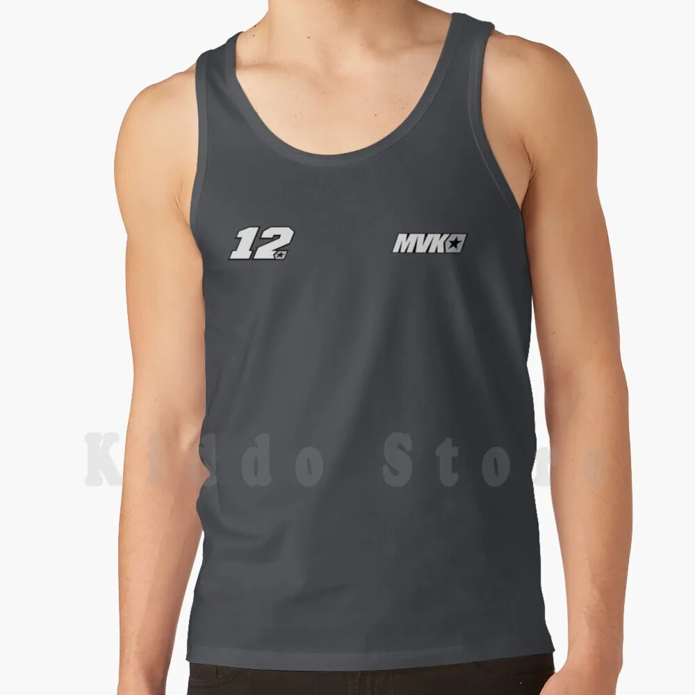 Maverick Vi ? Ales Number 12 Tank Tops Vest 100% Cotton Maverick Vinales Maverick Vinales Maverick Vinales 12 Factory