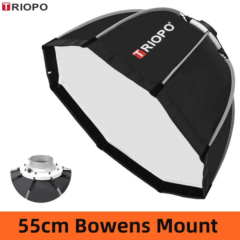 Triopo 55cm Portable Bowens Mount Octagon Umbrella Softbox For GODOX DE300/400 SK400 II Outdoor Photography Soft Box caja de luz