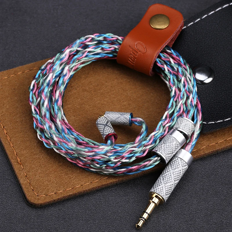 OPENHEART 8 Core Silver-copper alloy Cable Multicolor 0.78 2Pin MMCX 3.5/2.5/4.4mm Balance Earphones Headphone Upgrade Cable