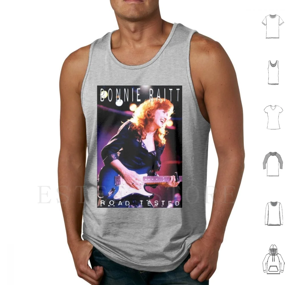 Camisetas sin mangas Bonnie Raitt probadas en carretera, chaleco de algodón probado en carretera Bonnie Raitt
