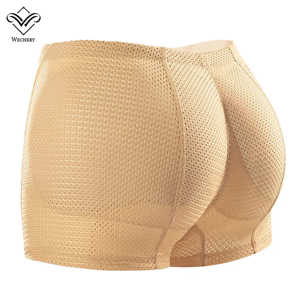 Wechery Hip Curve Builder Padding Panties Hip Pads Butt Lifter Women Control Panties Sexy Boyshorts Shapewear Breathable Nude