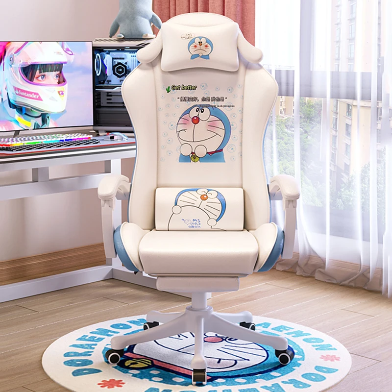 Gaming chair home comfortable computer chair study seat reclining back swivel chair girls dormitory bedroom live chair