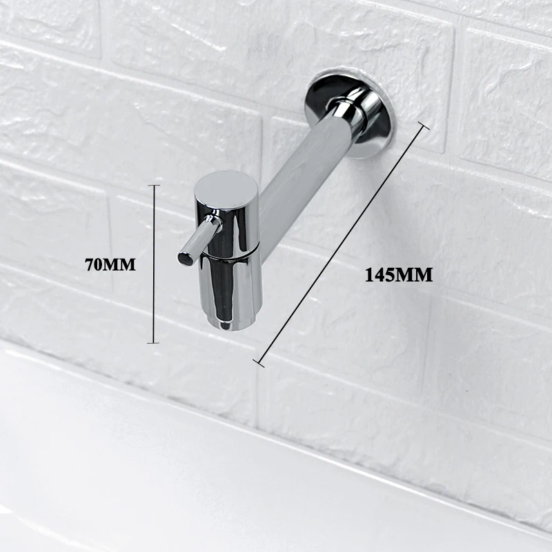 

Хромированный настенный удлиненный кран для стиральной машины, Швабра, кран для бассейна, уличный садовый смеситель черного цвета для ванной комнаты, с одним краном для холодной воды