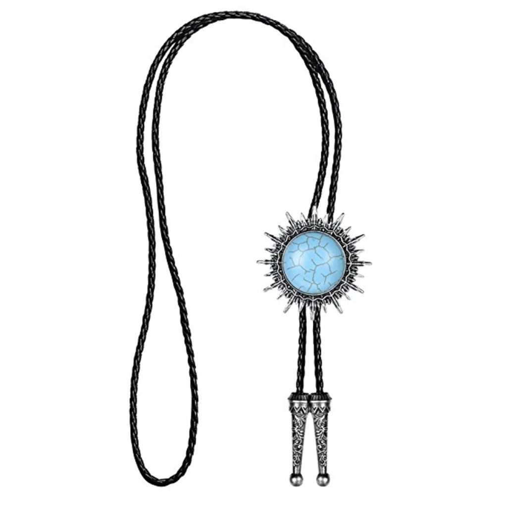 Sun Time And Space Fragments Gemstone Bolo Tie Fashion Shirt Collar Accessory Suit Rope