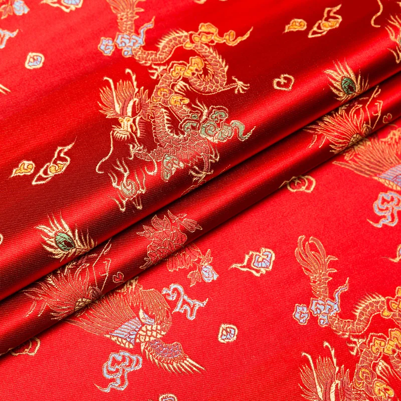 Dragon pattern fabric brocade jacquard fabric material for sewing cheongsam kimono and bags